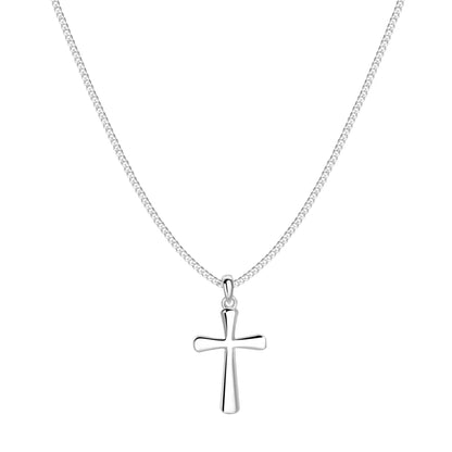 Kreuzkette abgerundet - 925 Silber