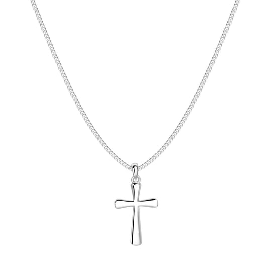 Kreuzkette abgerundet - 925 Silber