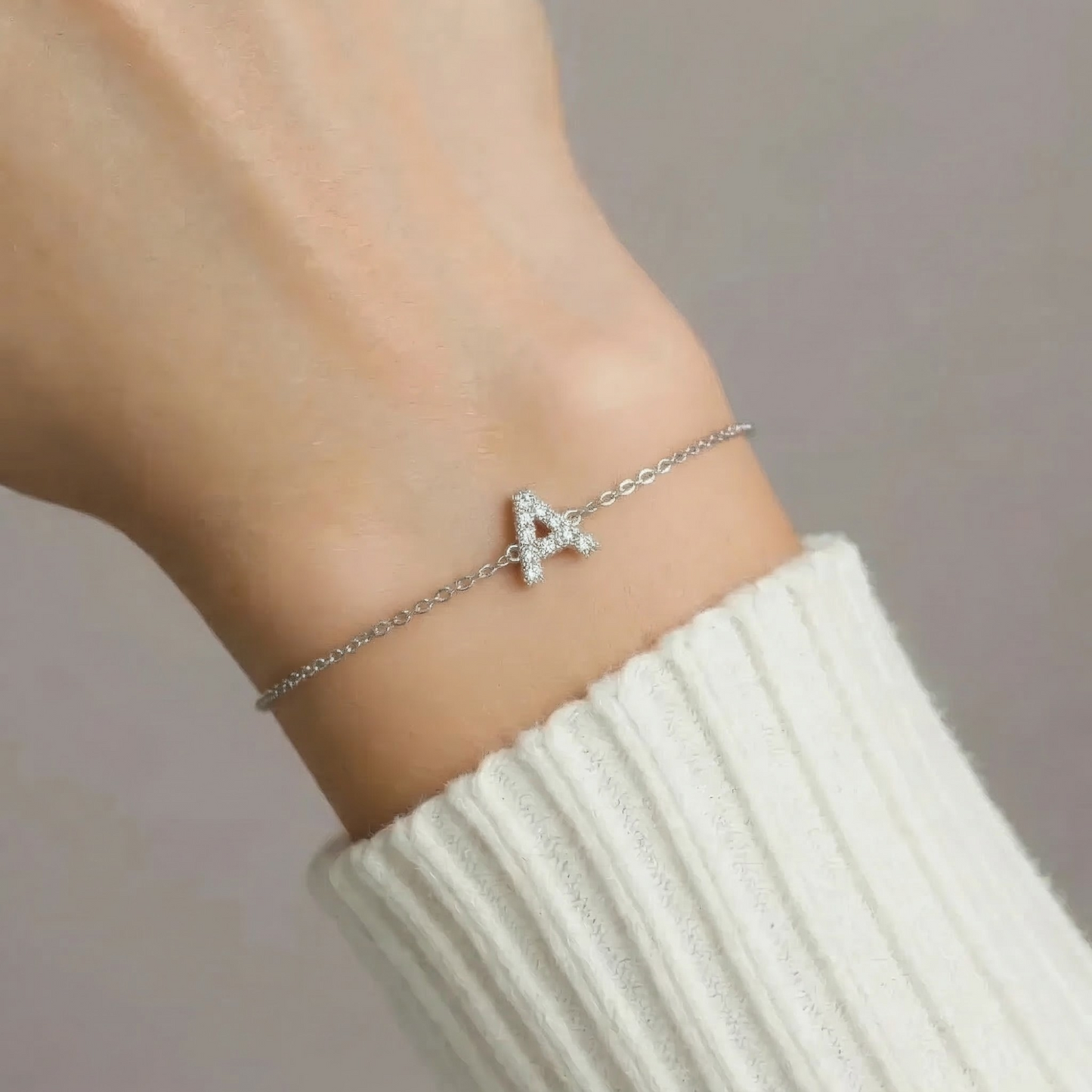 Buchstaben Zirkonia Armband - 925 Silber