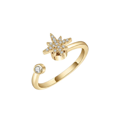 Zirkonia Stern Anxiety- & Antistress-Ring - 925 Silber