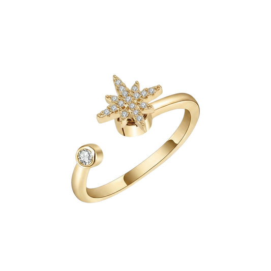 Zirkonia Stern Anxiety- & Antistress-Ring - 925 Silber