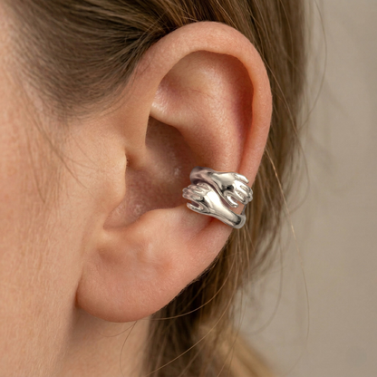 Vielring - Umarmender Ear Cuff - 925 Silber - Gold / Einzeln