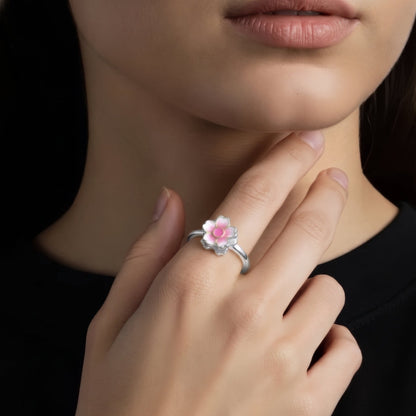 Blüten Anti-Stress-Ring - 925 Silber