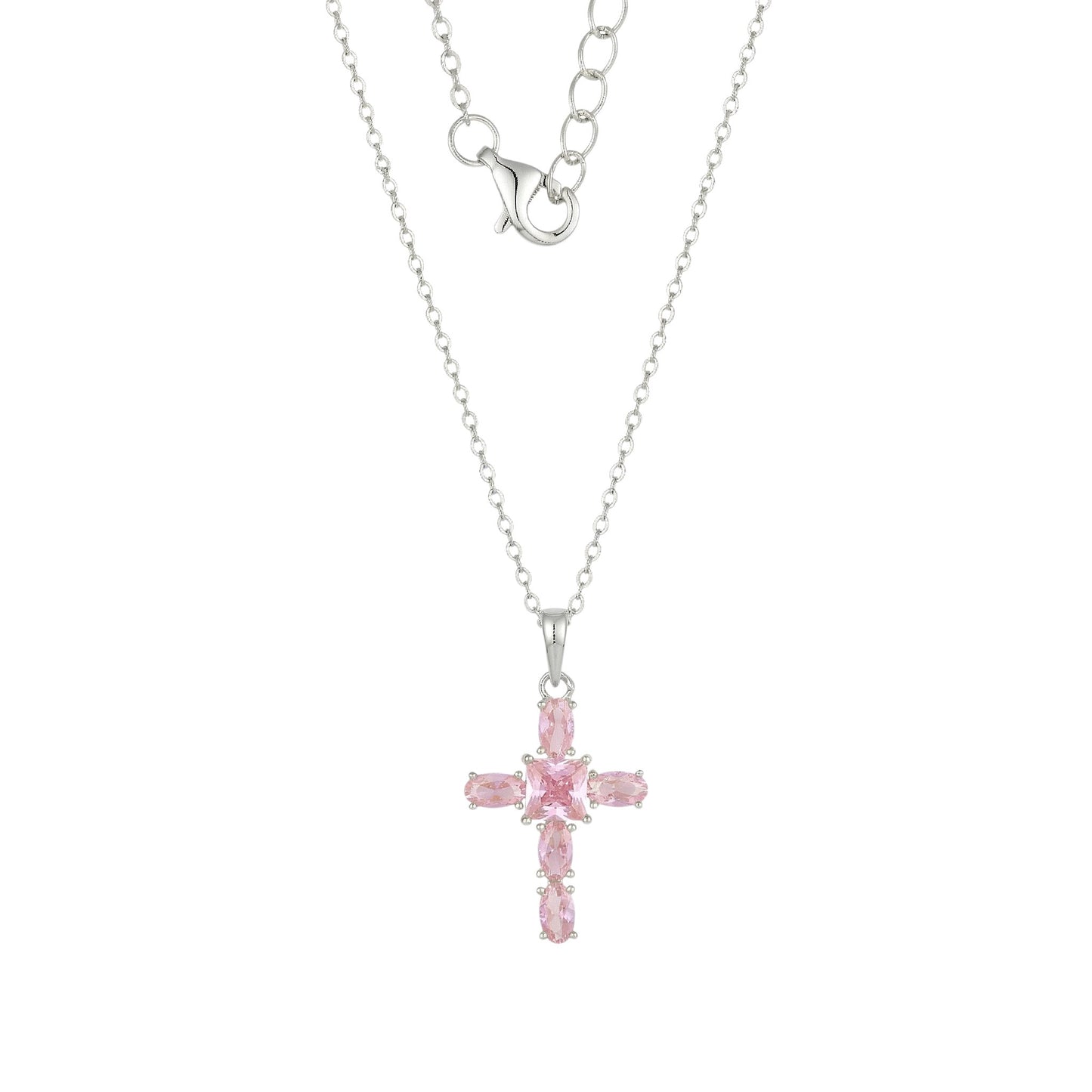 Square Zirconia Necklace - 925 Silver