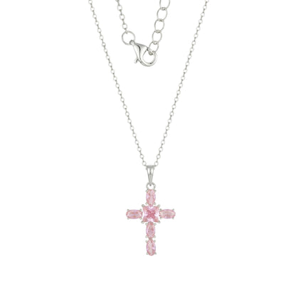 Square Zirconia Necklace - 925 Silver