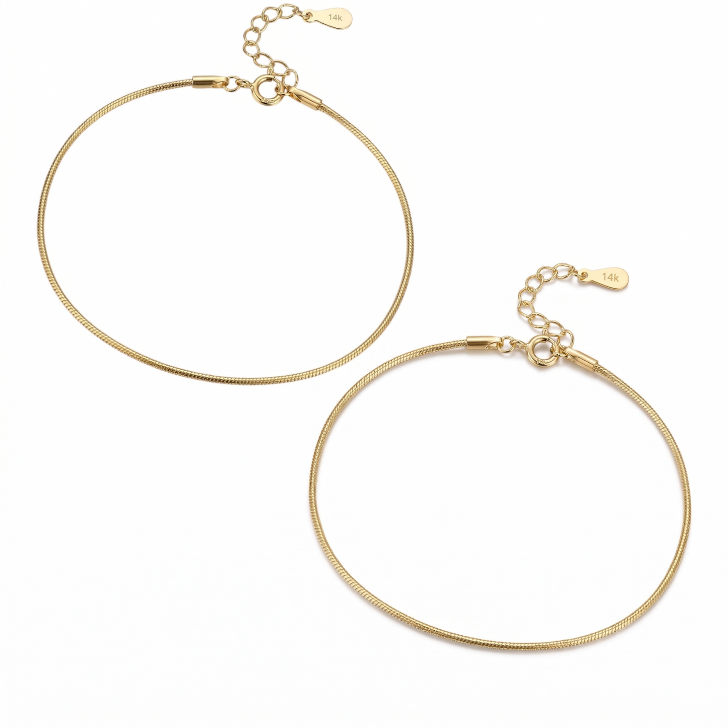 Vielring - Seil Partnerarmband 2 Stück - 925 Silber - Gold