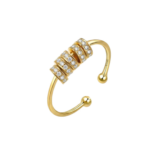 Zirkonia-Elemente Anti-Stress-Ring – 925 Silber