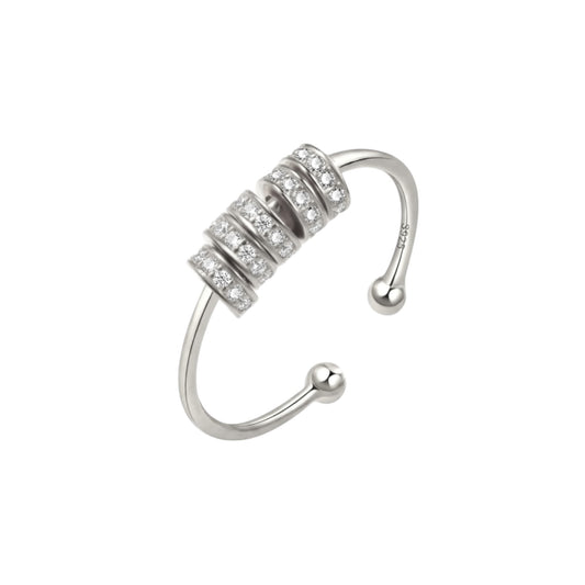 Zirkonia-Elemente Anti-Stress-Ring – 925 Silber