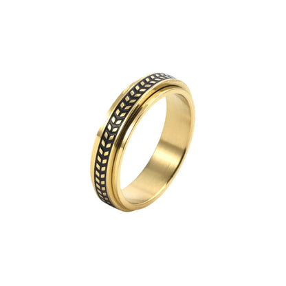 Oliven Blatt Anti-Stress-Ring – Edelstahl