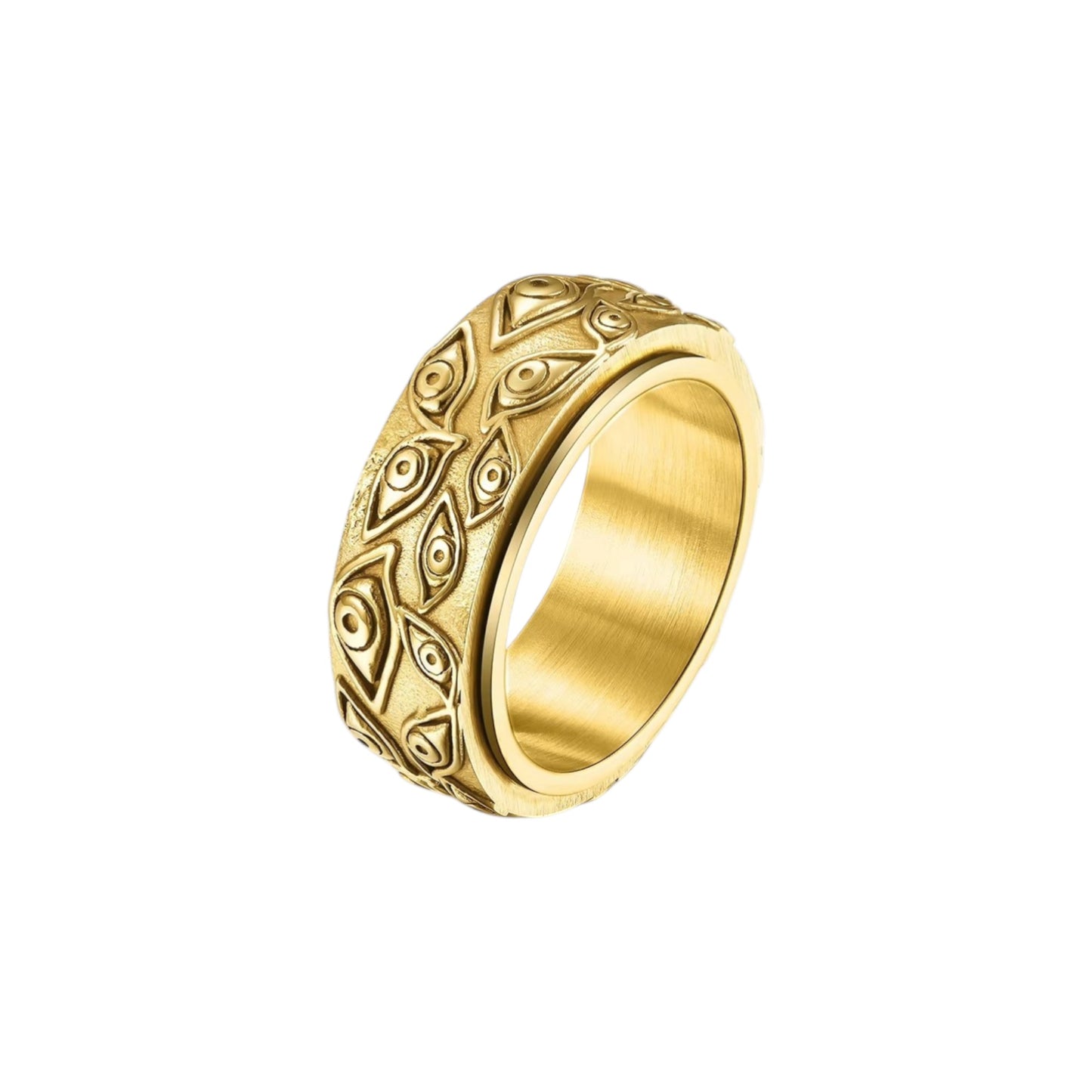 Vielring - Auge der Vorsehung Anti-Stress-Ring – Edelstahl - Gold / 49 | ø15.6