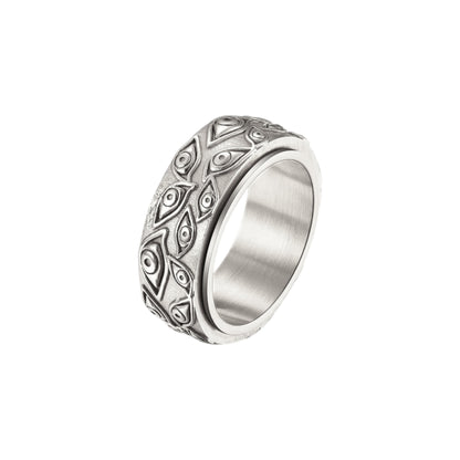 Vielring - Auge der Vorsehung Anti-Stress-Ring – Edelstahl - Silber / 49 | ø15.6