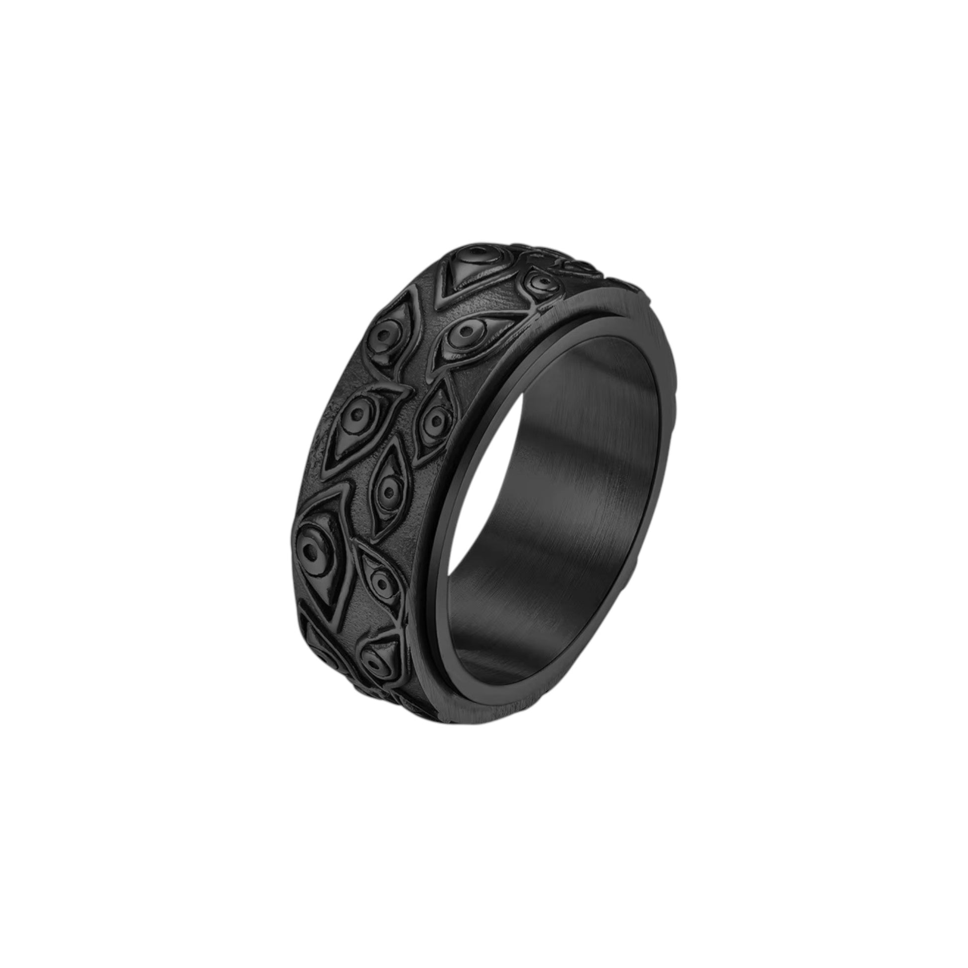 Vielring - Auge der Vorsehung Anti-Stress-Ring – Edelstahl - Schwarz / 49 | ø15.6