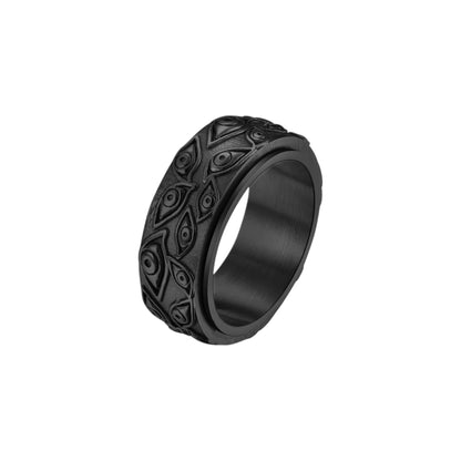 Vielring - Auge der Vorsehung Anti-Stress-Ring – Edelstahl - Schwarz / 49 | ø15.6