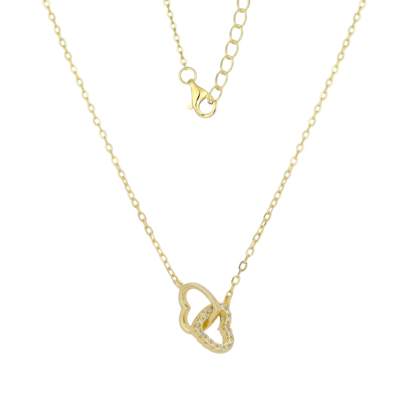 Vielring - Verbundene Herzen Halskette - 925 Silber - Gold