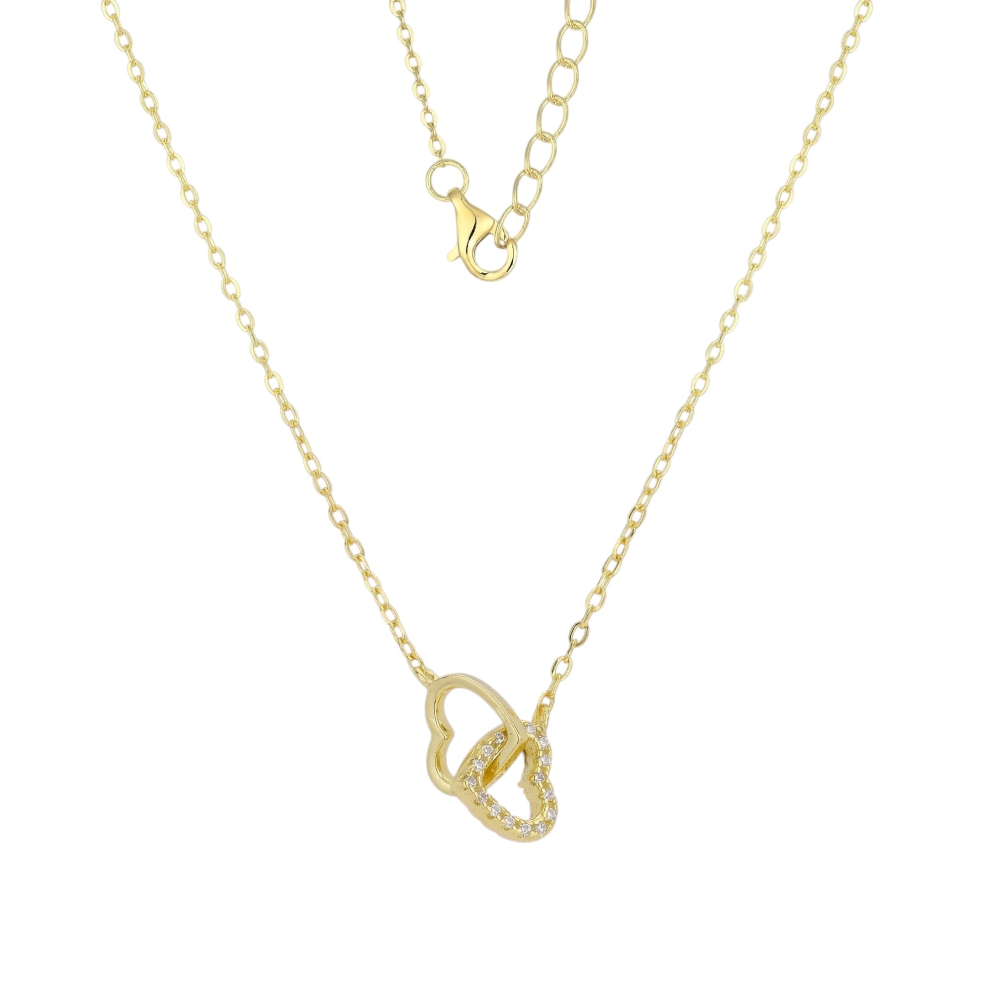 Vielring - Verbundene Herzen Halskette - 925 Silber - Gold