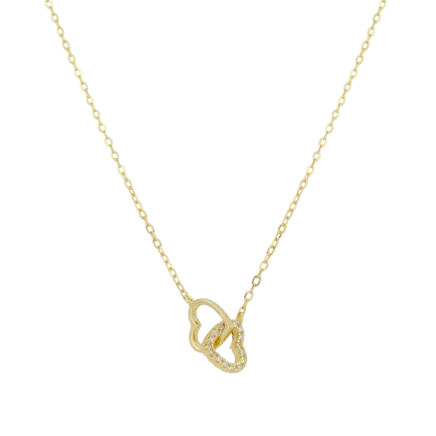 Vielring - Verbundene Herzen Halskette - 925 Silber - Gold