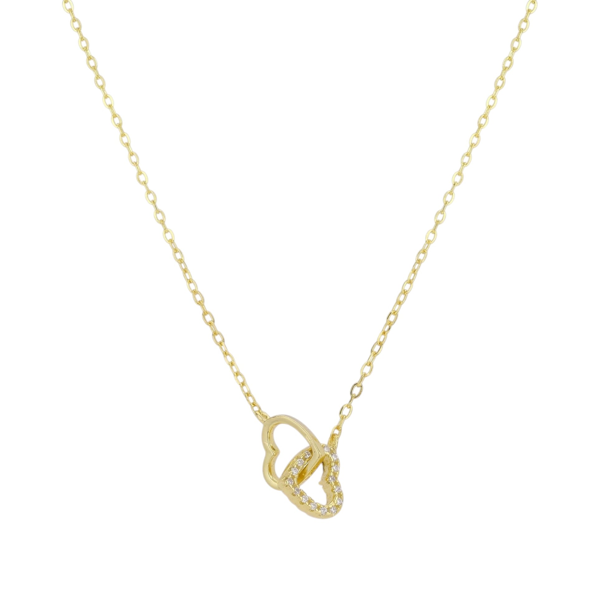 Vielring - Verbundene Herzen Halskette - 925 Silber - Gold