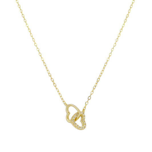 Vielring - Verbundene Herzen Halskette - 925 Silber - Gold