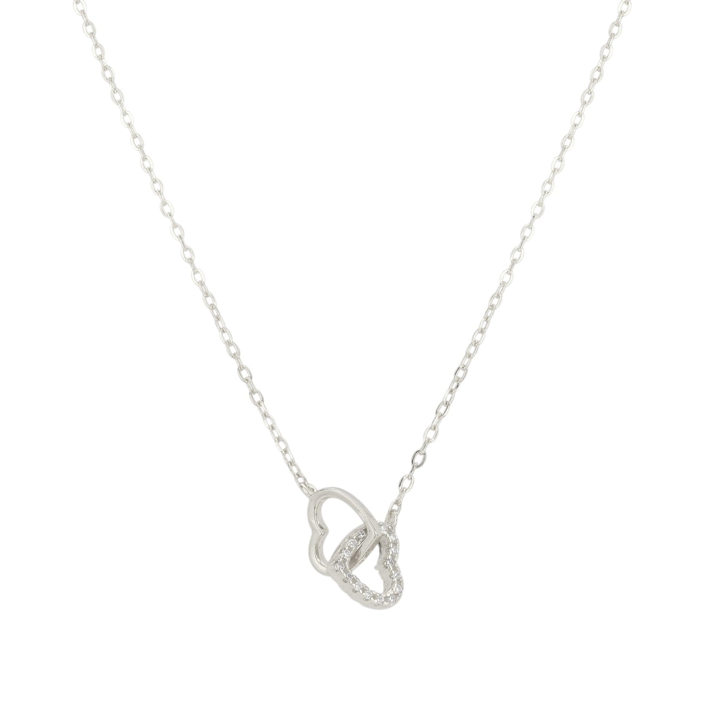 Vielring - Verbundene Herzen Halskette - 925 Silber - Silber