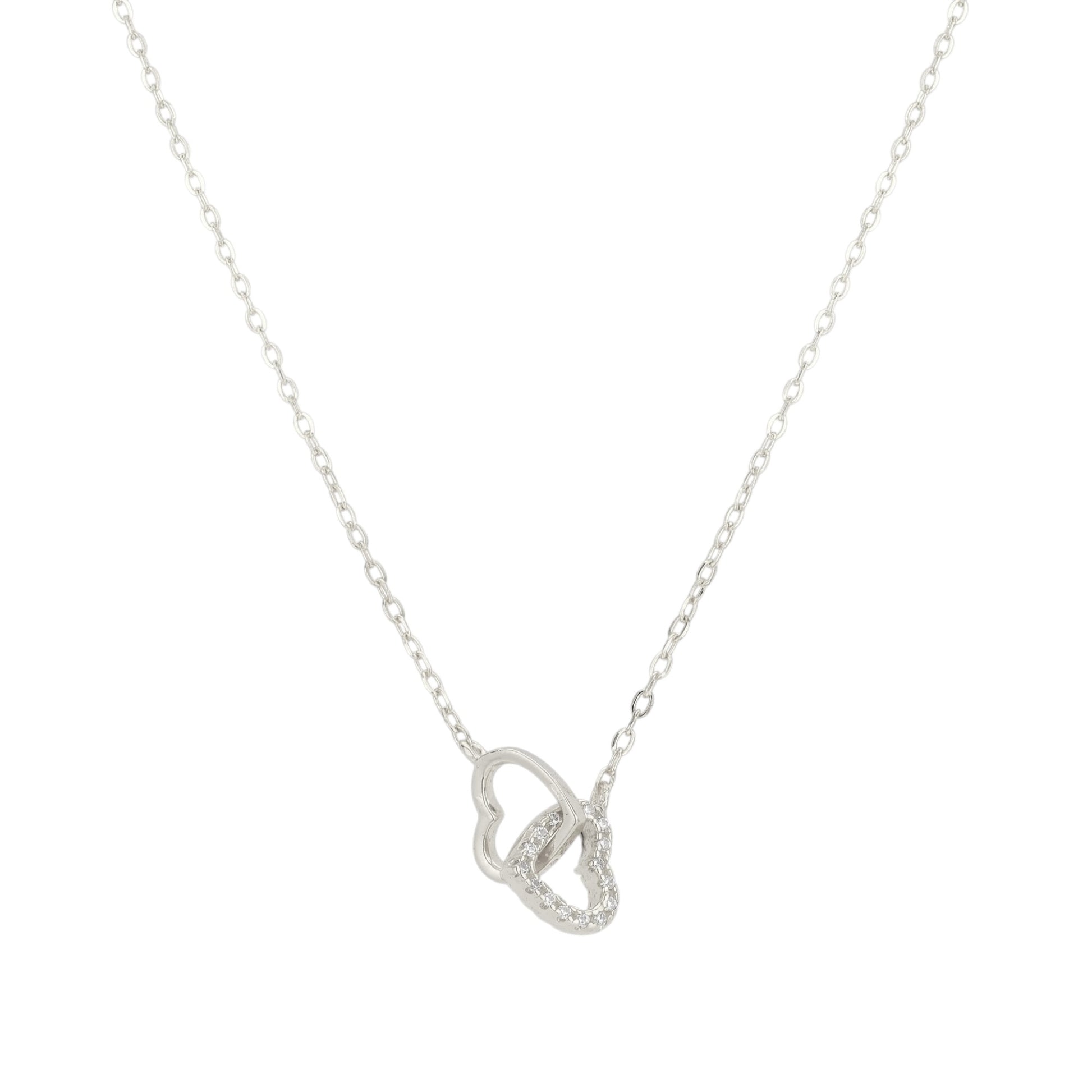Vielring - Verbundene Herzen Halskette - 925 Silber - Silber
