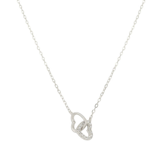 Vielring - Verbundene Herzen Halskette - 925 Silber - Silber