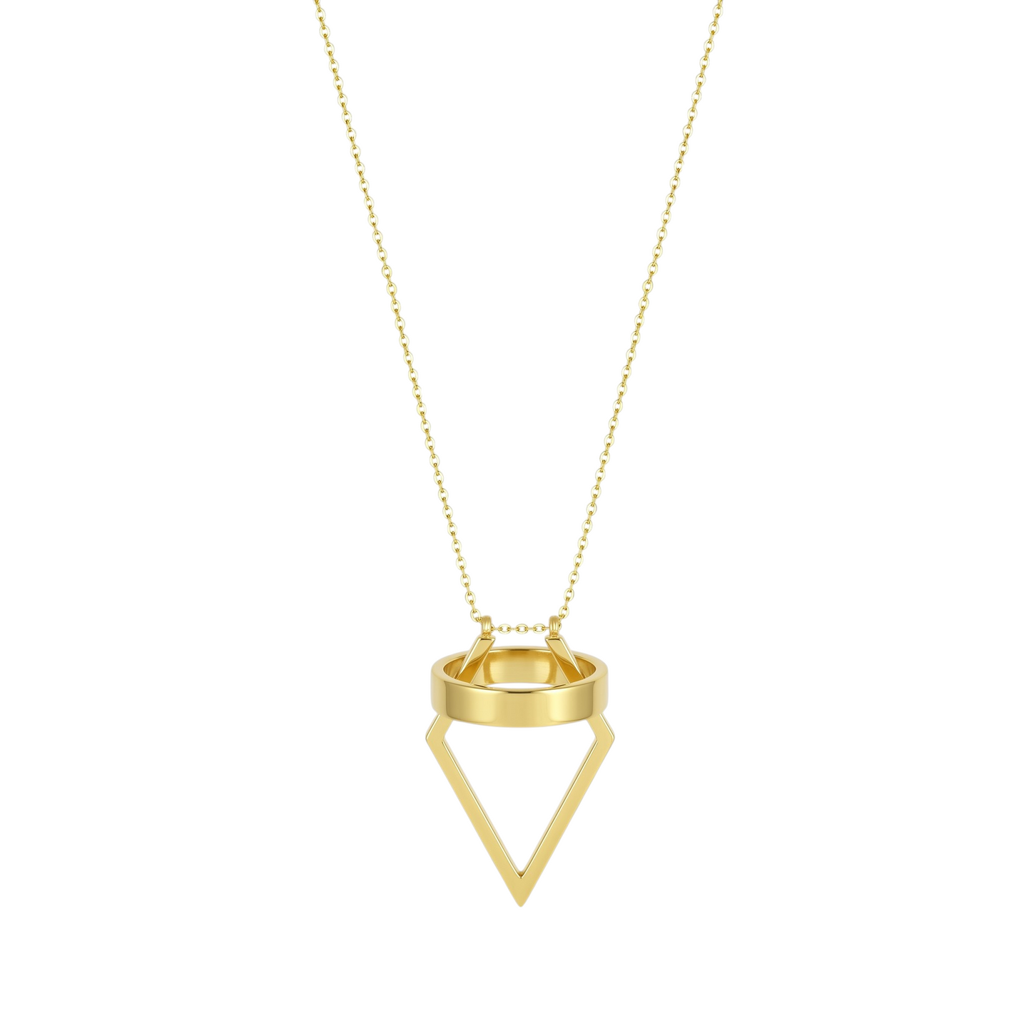 Gold Abstract Ring • 925 Sterling Silver Open Ring