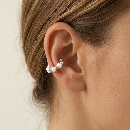 Süßwasserperlen Ear Cuff - 925 Silber
