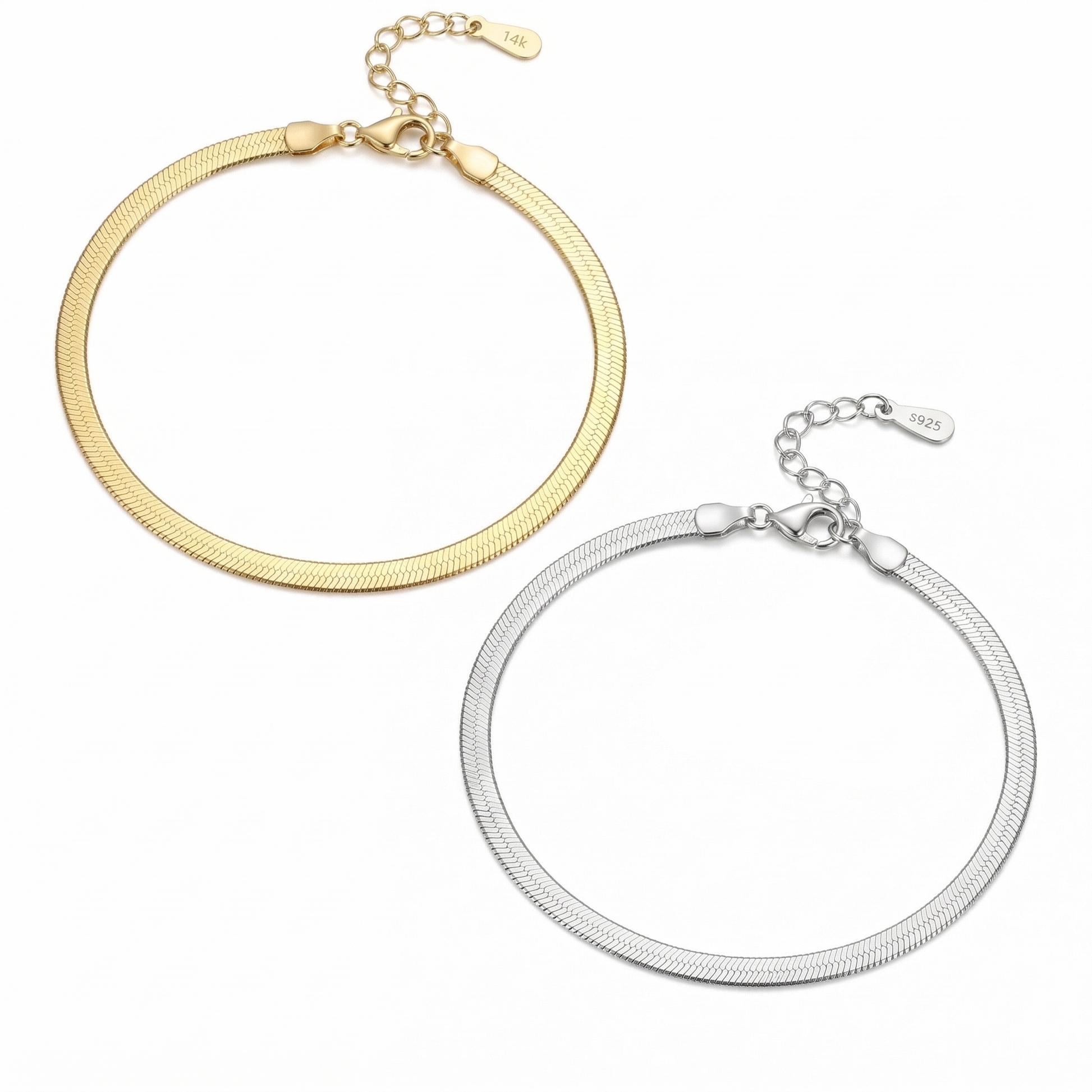 Vielring - Schlangen Partnerarmband - 925 Silber - Gold & Silber