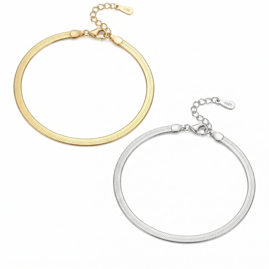 Vielring - Schlangen Partnerarmband - 925 Silber - Gold & Silber