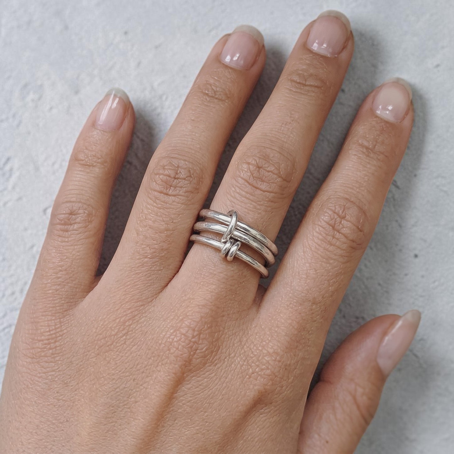 Vielring - Dreifacher Ineinandergreifender Anti-Stress-Ring – Edelstahl - Gold / 49 | ø15.6
