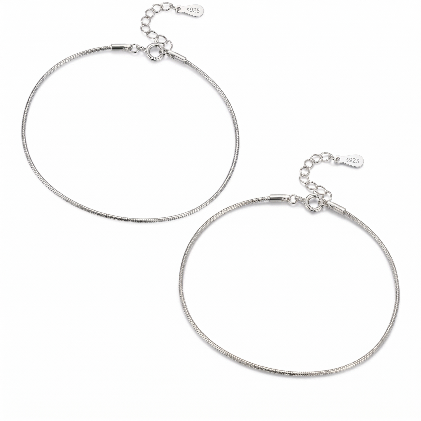 Vielring - Seil Partnerarmband 2 Stück - 925 Silber - Silber