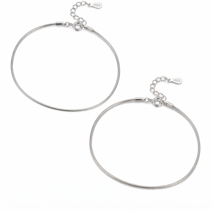 Vielring - Seil Partnerarmband 2 Stück - 925 Silber - Silber