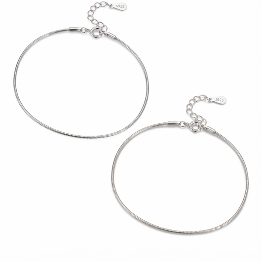 Vielring - Seil Partnerarmband 2 Stück - 925 Silber - Silber