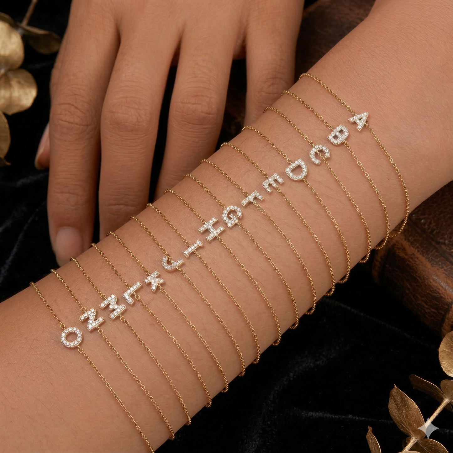 Buchstaben Zirkonia Armband - 925 Silber