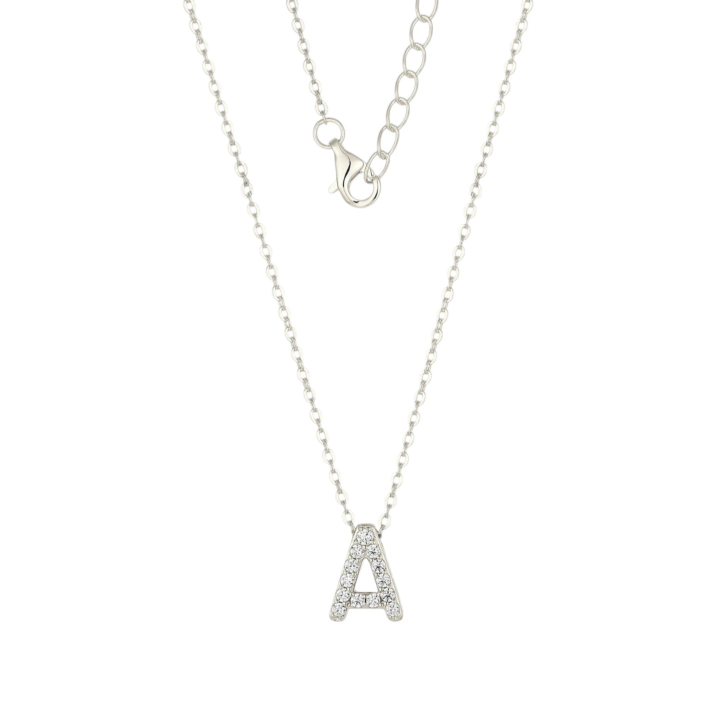 Buchstaben Zirkonia Halskette - 925 Silber