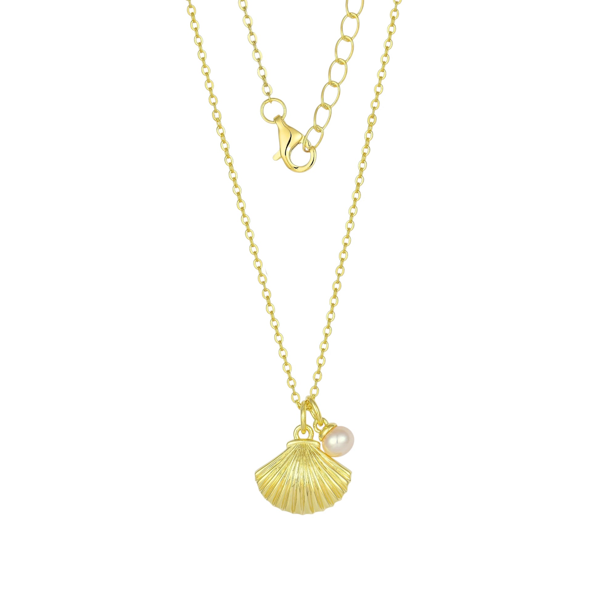 Vielring - Muschel Perlen Halskette - 925 Silber - Gold