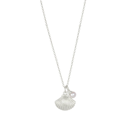Vielring - Muschel Perlen Halskette - 925 Silber - Silber