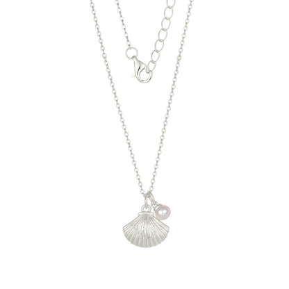 Vielring - Muschel Perlen Halskette - 925 Silber - Gold