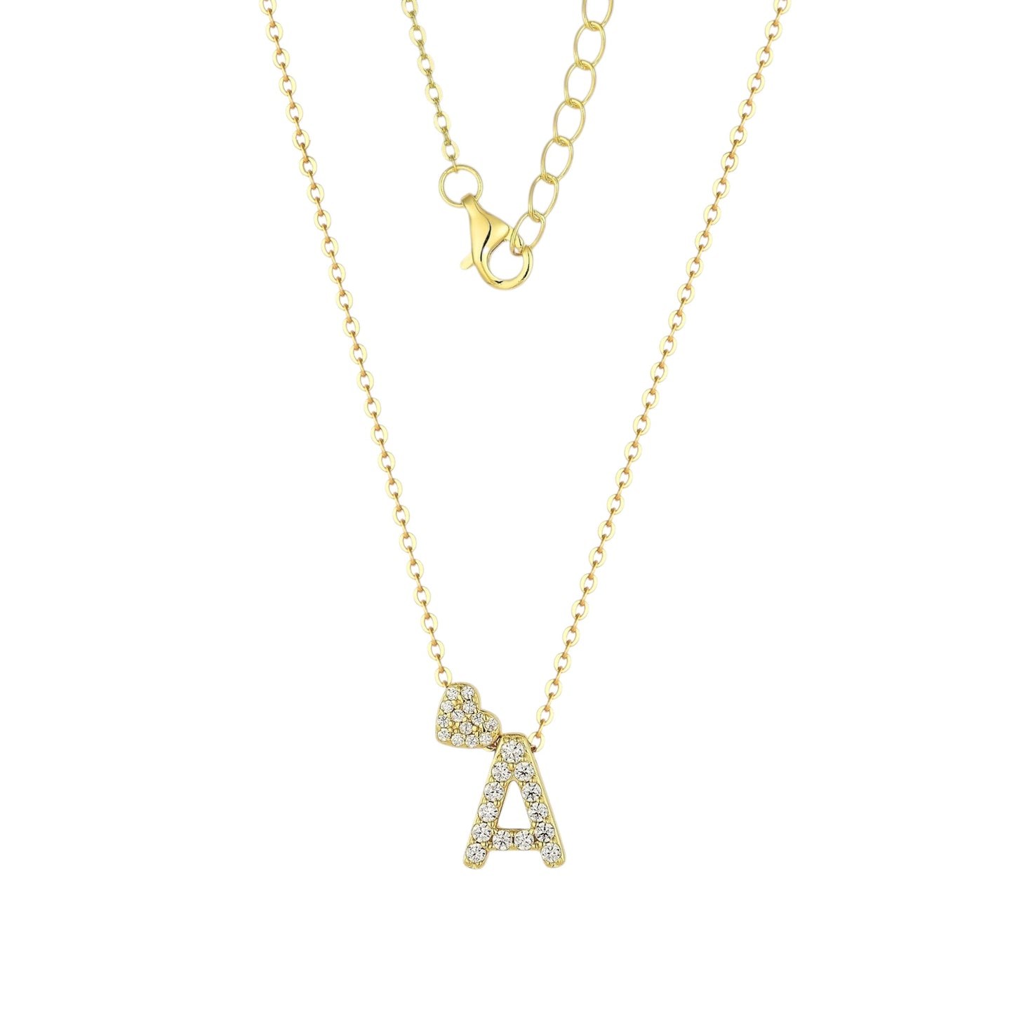 Zirkonia Bubble Namenskette mit Buchstaben - 925 Silber