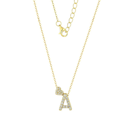 Zirkonia Bubble Namenskette mit Buchstaben - 925 Silber