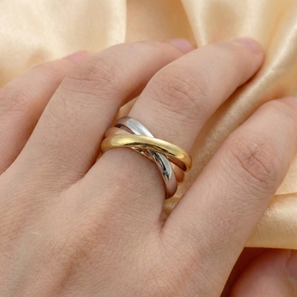 Dicker Ineinandergreifender Anti-Stress-Ring – Edelstahl