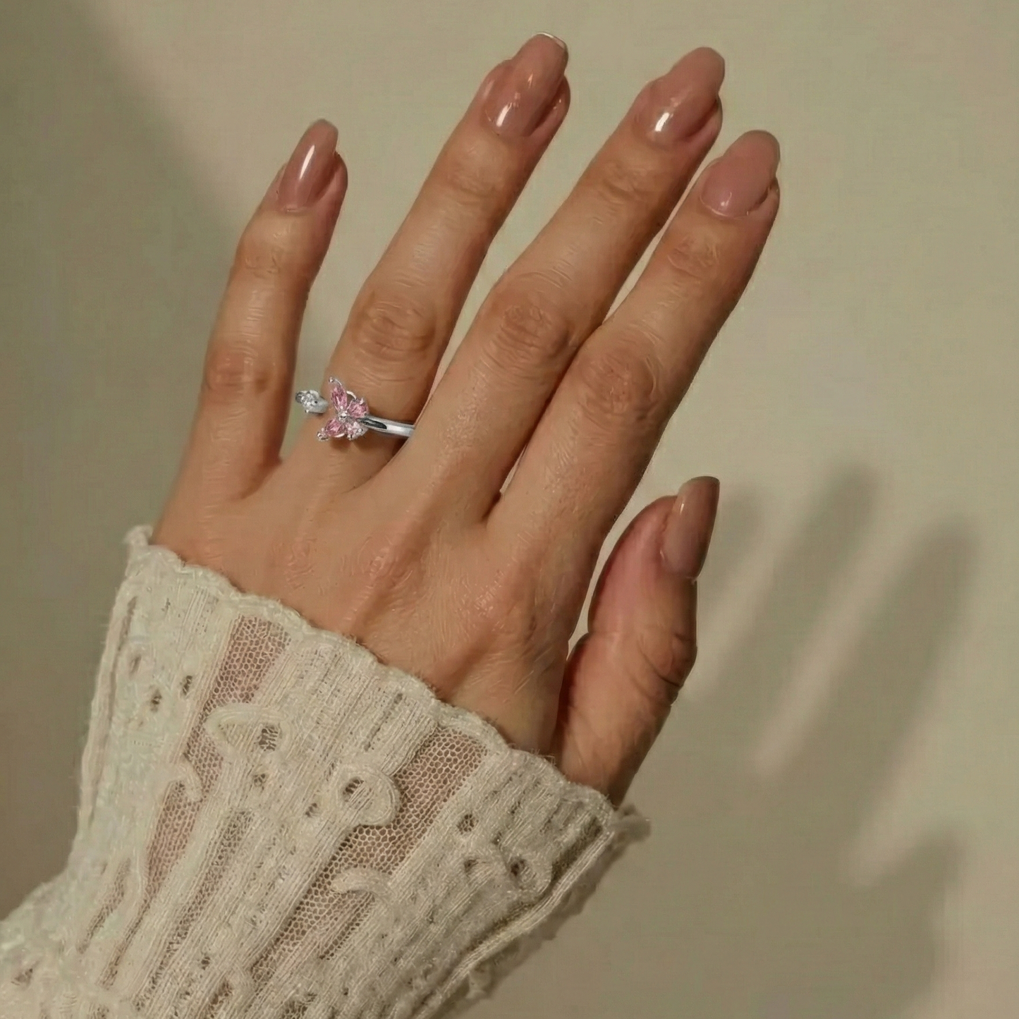 Square ring with zirconia stones - 925 silver