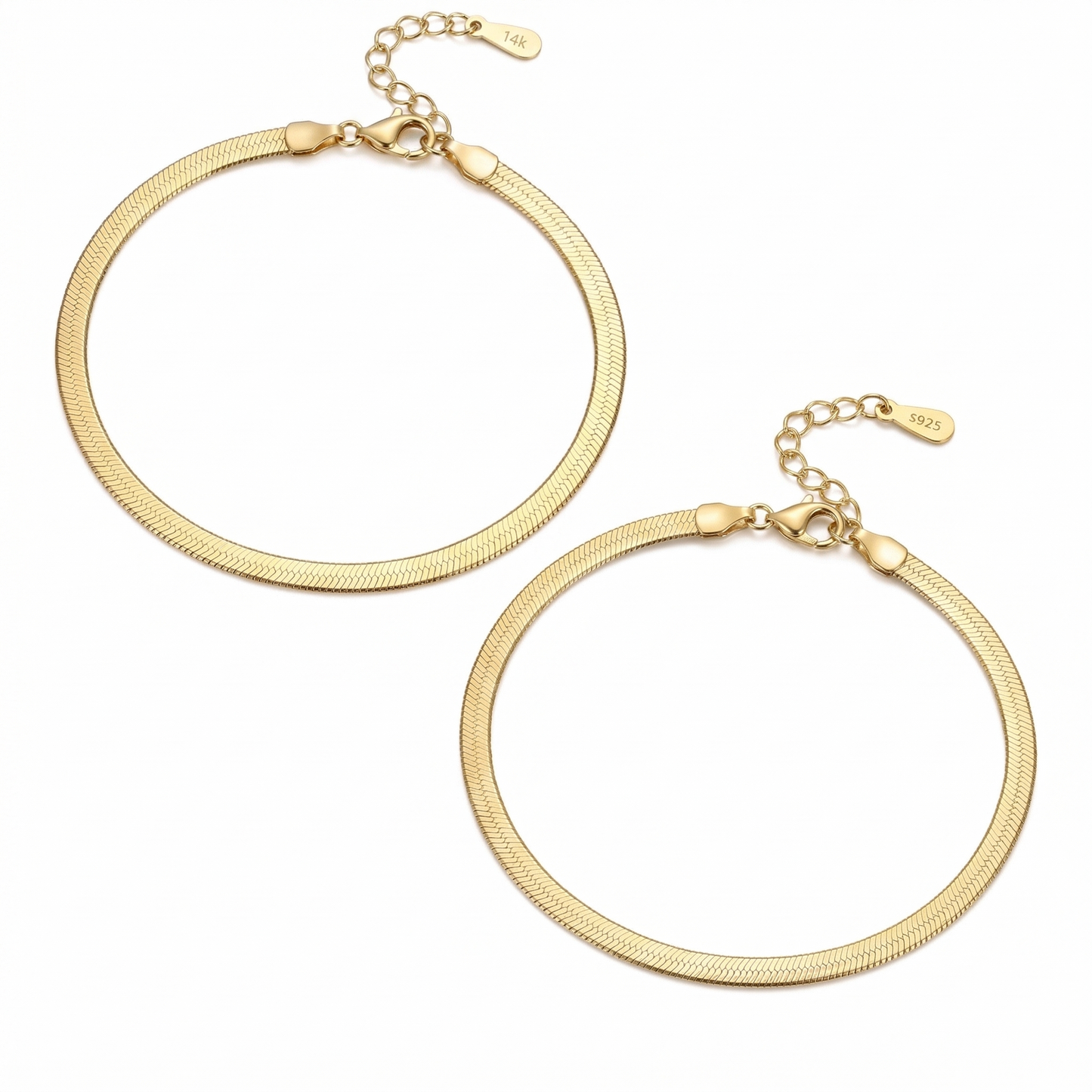 Vielring - Schlangen Partnerarmband - 925 Silber - Gold