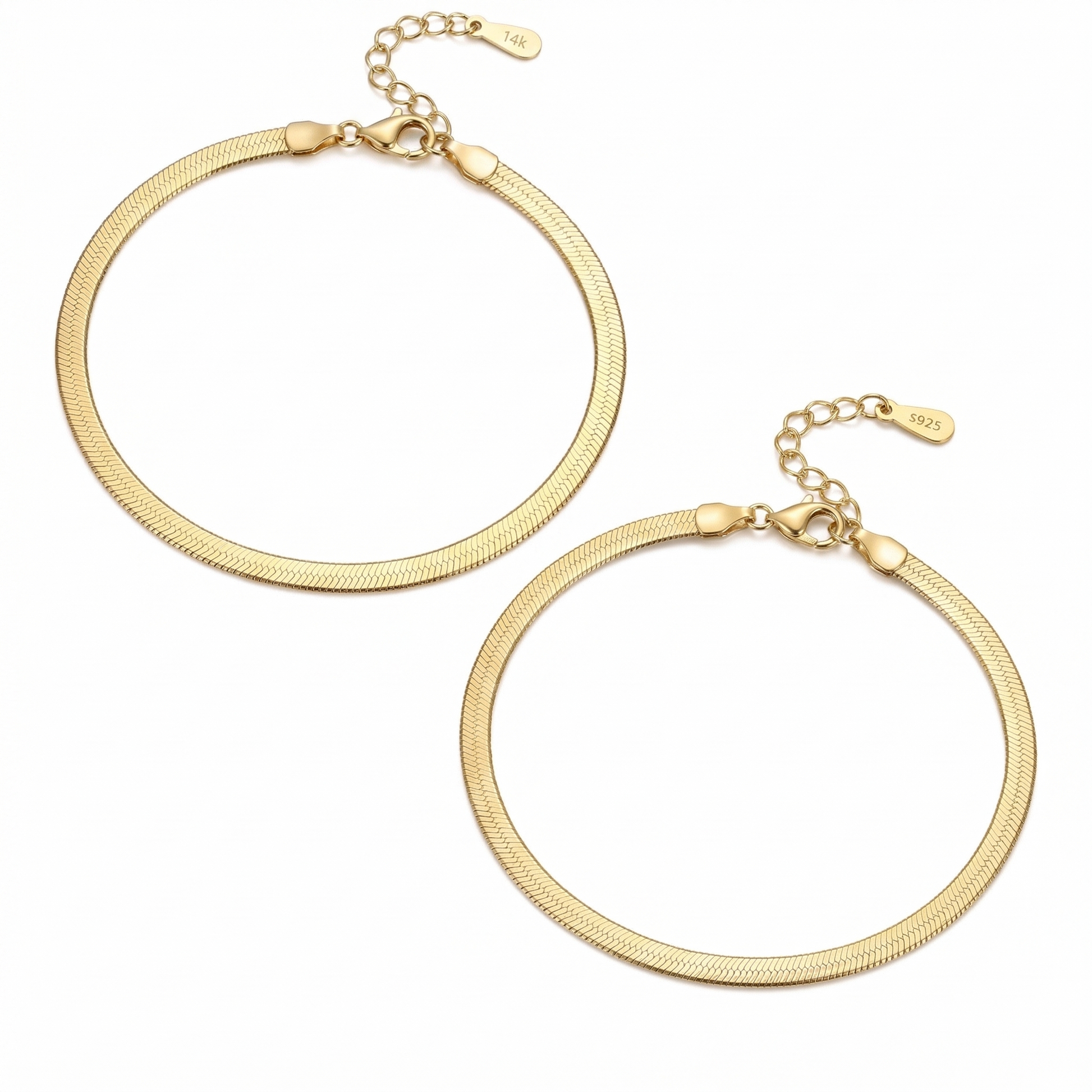 Vielring - Schlangen Partnerarmband - 925 Silber - Gold