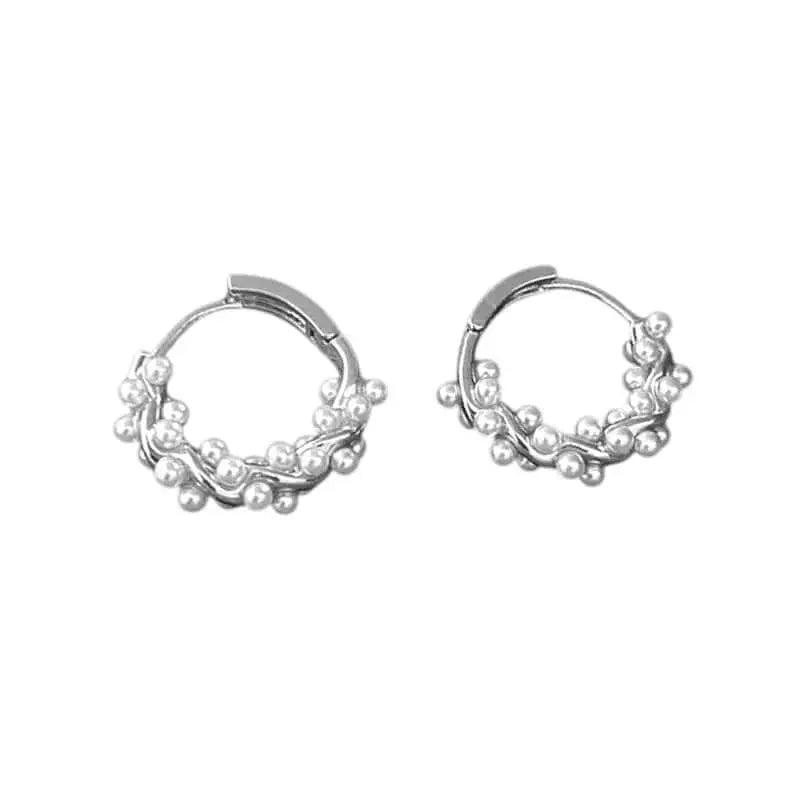 Gedrehte Perlen Ohrringe • 925 Sterling Silber Vielring