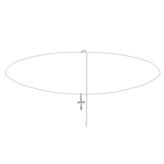 Kreuz Bauchkette - 925 Silber