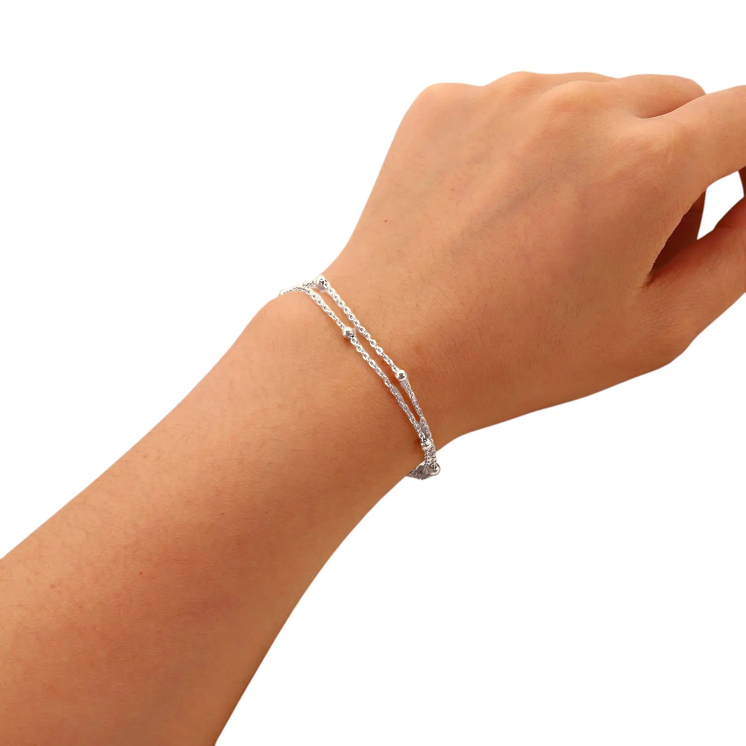 Vielring - Perlen Doppel Armband - 925 Silber - Gold