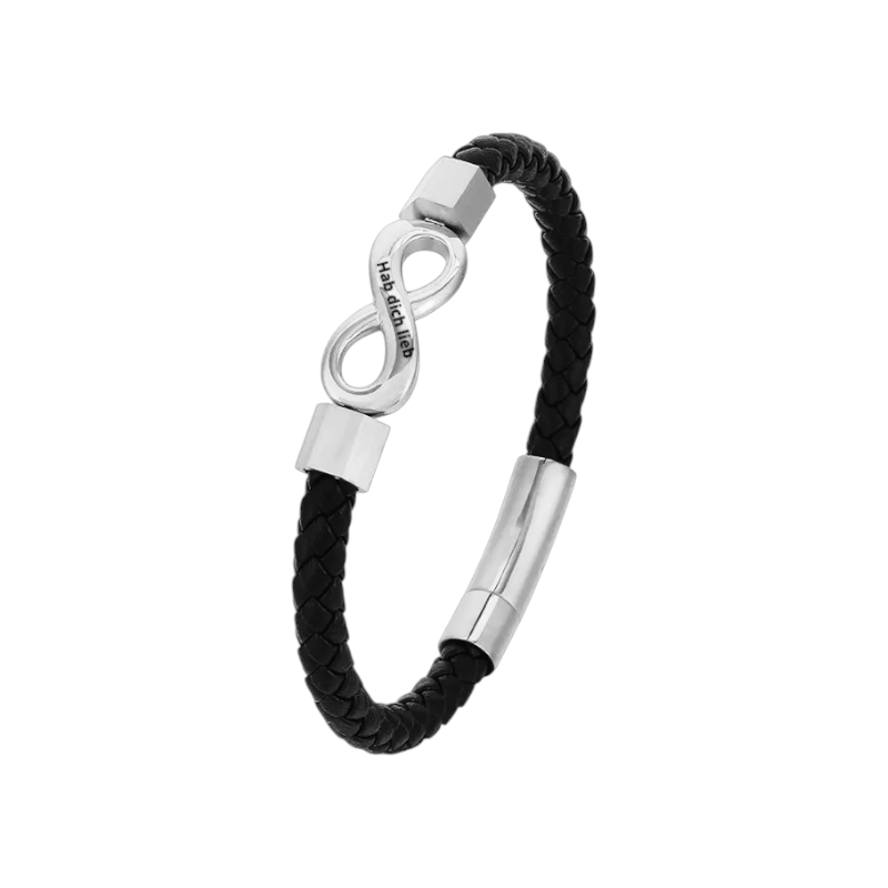 Vielring - "An meinen Mann" Personalisiertes Unendlichkeits-Armband - Silber / 19 cm - Schmales Handgelenk