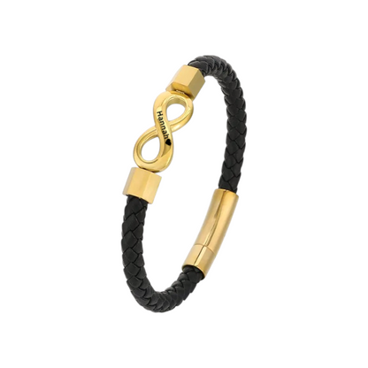 Vielring - "An meinen Mann" Personalisiertes Unendlichkeits-Armband - Silber / 19 cm - Schmales Handgelenk
