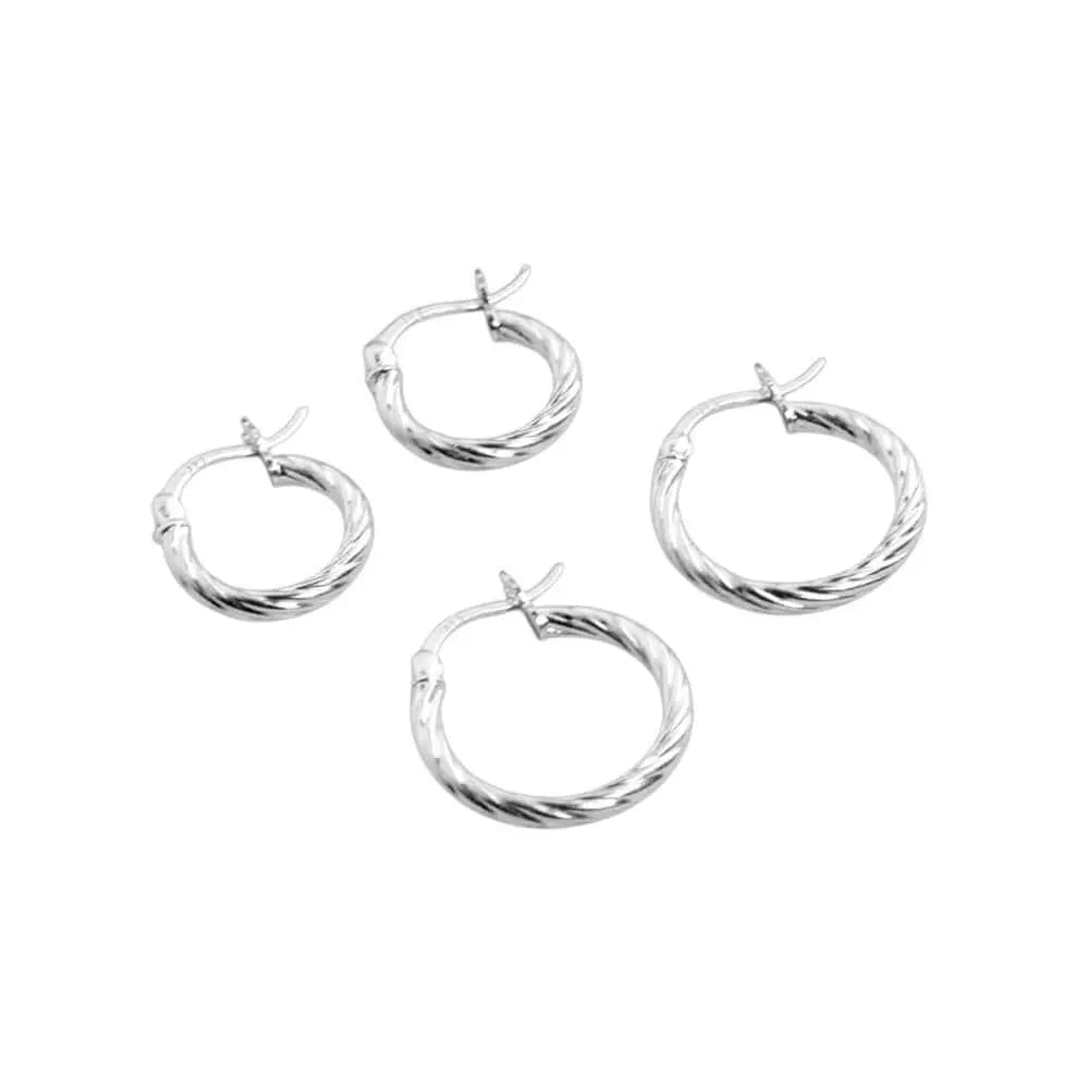 Gedrehte Creolen • 925 Sterling Silber Vielring